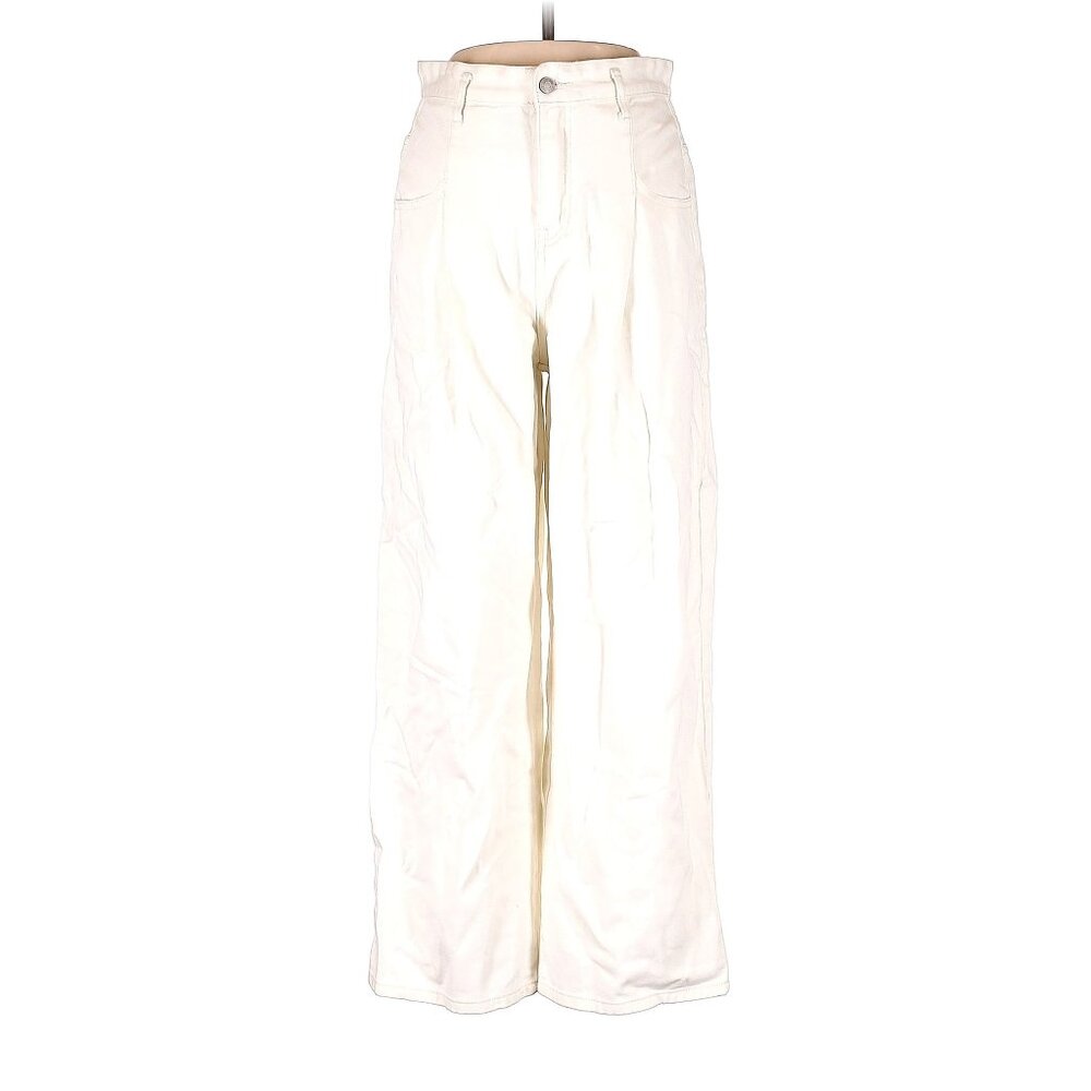 ASM ANNA Jeans High Rise Wide Leg White Women Size M